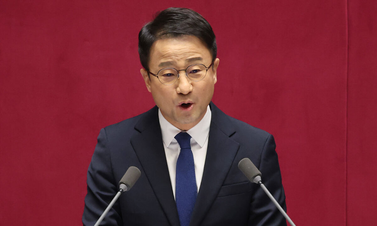 한병도 더불어민주당 원내대표가 3일 서울 여의도 국회에서 열린 제432회국회(임시회) 제2차 본회의에서 국정에 관한 교섭단체 대표연설을 하고 있다. 뉴스1