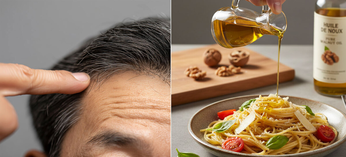 천연 식물성 오일을 활용한 스킨케어가 주목받으면서 호두 오일을 활용한 두피 관리용 오일로도 활용되고 있다. 클립아트코리아, AI 생성 이미지