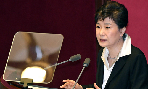 박근혜 전 대통령이 2016년 10월 국회 시정연설에서 권력구조 개편을 포함한 개헌 논의를 전격 제안하는 모습. 세계일보 자료사진