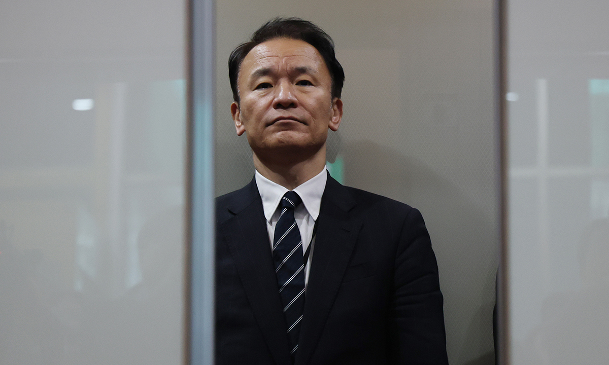 마쓰오 히로타카 주한일본대사관 총괄공사가 24일 서울 외교부 청사로 초치되고 있다. 뉴스1